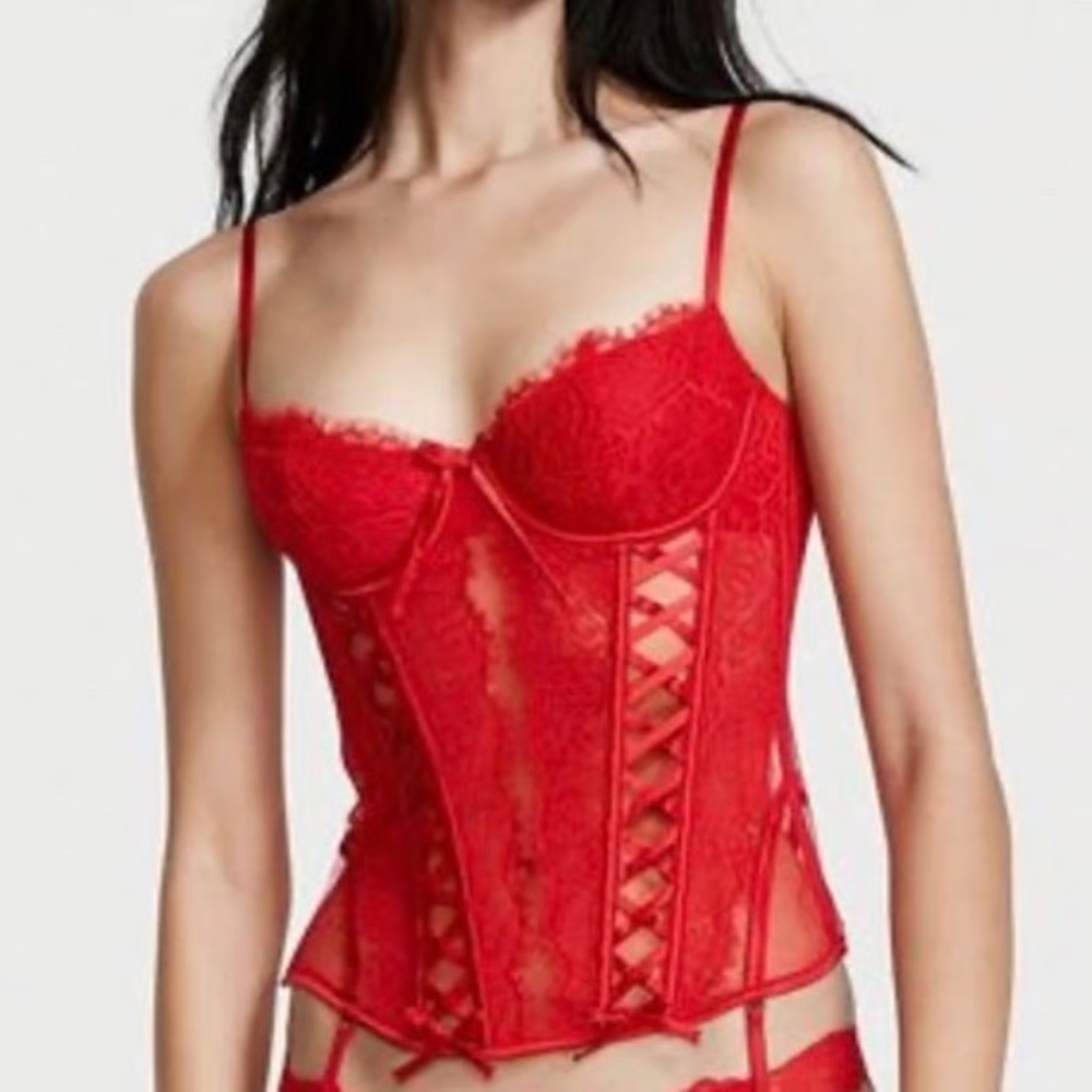 NWT Victoria’s Secret Very Sexy Lace Lightly Lined Corset, Size M